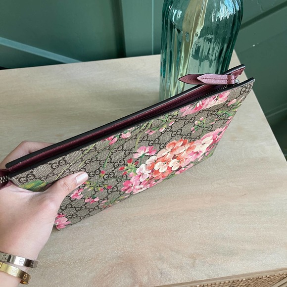 Mint Gucci Supreme Blooms Pink Clutch Bag Cosmetic Pouch - Picture 5 of 10